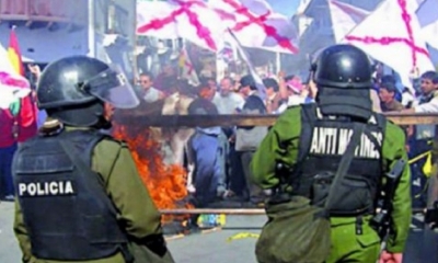Conflictos en La Calancha, noviembre de 2007. Foto: Correo del Sur