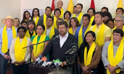 Brindaron una conferencia de prensa para anunciar el apoyo a Mesa/Foto. RRSS