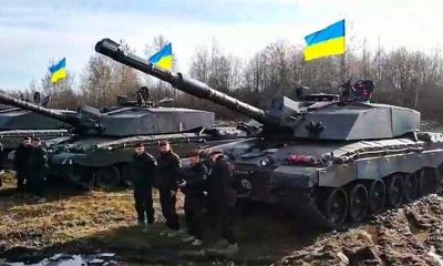 Tanques enviados a Ucrania para combatir a Rusia. (Archivo) | Cortesía
