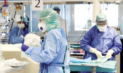Una sala de terapia de un hospital de Italia durante la emergencia de la pandemia. EFE