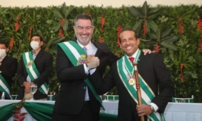 Luis Fernando Camacho, gobernador y Zvonko Matkovic, presidente de la ALD de Santa Cruz.