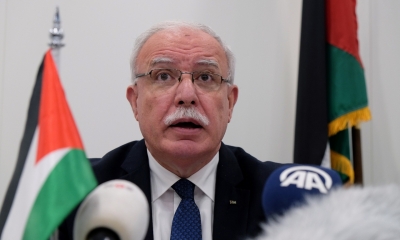 Ministro de Relaciones Exteriores de Palestina, Riyad al Maliki.