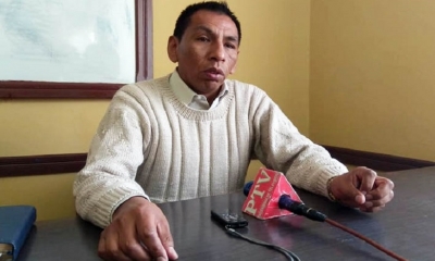 El ejecutivo del magisterio urbano de La Paz, Leandro Mamani