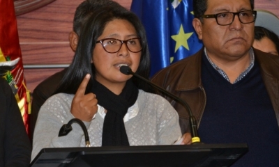 La presidenta del Senado, Eva Copa