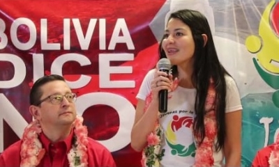 Shirley Franco cuando postulaba a la vicepresidencia con Oscar Ortiz por BDN | BV