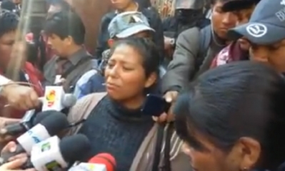 Esther Gutiérrez hermana del dirigente de Adepcoca/Foto. Captura de pantalla 