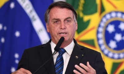 Bolsonaro, presidente de Brasil, en una pasada rueda de prensa. Foto: AFP 