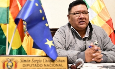 El diputado Sergio Choque durante su posesión como presidente de la Cámara Baja. Diputados Bolivia.