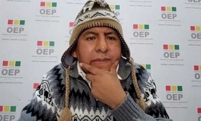 El vocal del Tribunal Supremo Electoral (TSE), Tahuichi Tahuichi Quispe