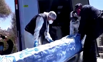 Supuesto cadáver de Jorge Clavijo, tras su exhumación. Foto/captura