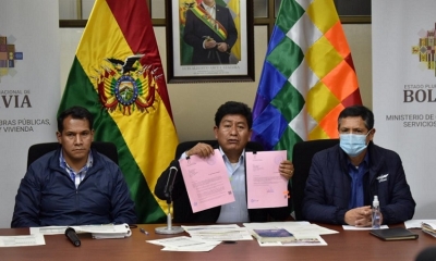 El ministro de Obras Públicas, Servicios y Vivienda, Edgar Montaño. 