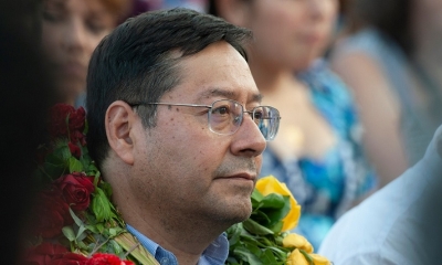 El candidato presidencial del Movimiento Al Socialismo (MAS), Luis Arce Catacora.