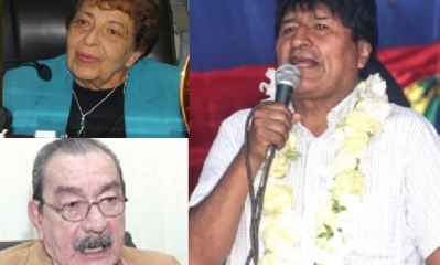 Evo Morales. Antonio Peredo y María Martha Gonzales/Foto. Kandire