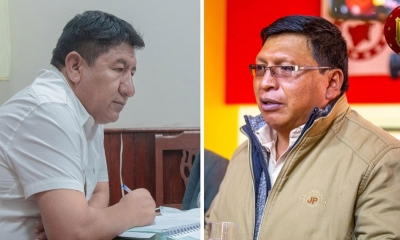 El gobernador Mamani y el alcalde Llally.