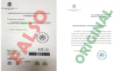 Muestra de documento original y el falso