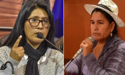 Eva Copa, actual presidenta de la Cámara de Senado, y Leonilda Zurita. | Foto archivo | APG