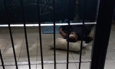 El policía Edman Lara en celdas de la Felcc, en Santa Cruz. 