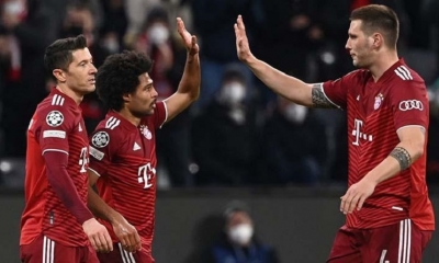 Los jugadores de Bayern de Múnich celebran su triunfo
