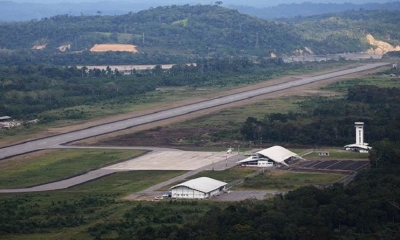 Vista aérea del aeropuerto de Chimoré. 