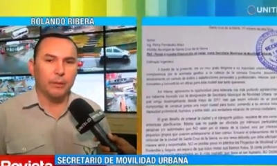 Rolando Ribera, secretario de Movilidad Urbana/Foto. Captura de pantalla