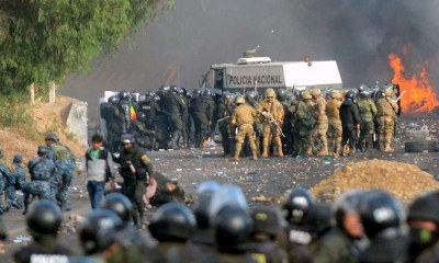Militares en los enfrentamientos en Bolivia. 