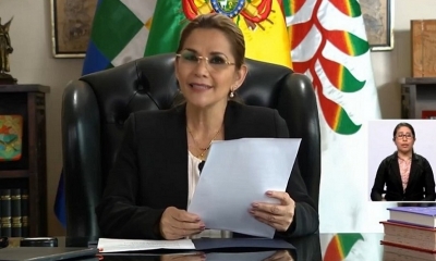 La autoproclamada presidenta interina de Bolivia, Jeanine Áñez 