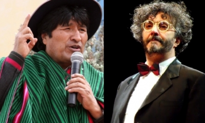 Evo Morales y Fito Paez/Foto. Kandire.bo