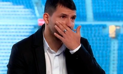 Kun agüero se retiró del fútbol en lagrimas