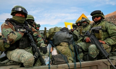 Soldados mexicanos realizan un operativo en la frontera con EE.UU., 18 de marzo de 2023.