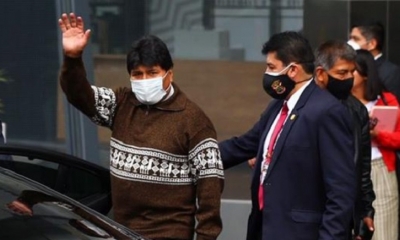 Evo Morales durante su viaje en Lima, Perú. Foto: Diario Correo de Perú