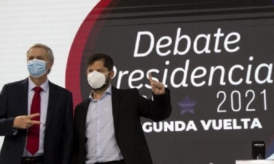 Los candidatos a la Presidencia de Chile José Antonio Kast, Gabriel Boric, del Frente Amplio.