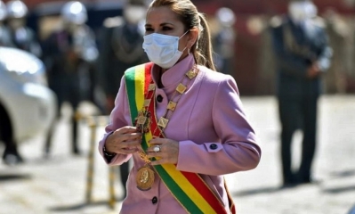 La presidenta de facto boliviana, Jeanine Áñez. 