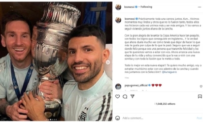 Mensajes de Leo Messi a Agüero 