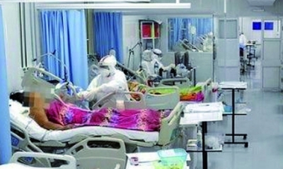 Pacientes con la Covid-19 en hospitales de Paraguay. 