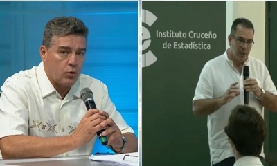 El vicepresidente de la ALD, Oscar Feeney (izq.) y Mario Aguilera, vicegobernador (der.)