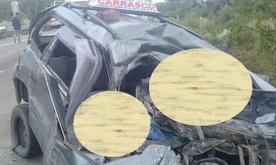 Así quedó el vehículo siniestrado/Foto. RRSS
