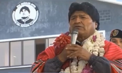 Evo Morales en Tiquipaya/Foto. Captura de pantalla 