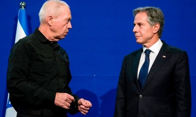 El encuentro entre Yoav Gallant y Antony Blinken en Tel Aviv