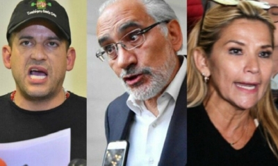 Luis Fernando Camacho, Carlos Mesa  y Jeanine Áñez.
