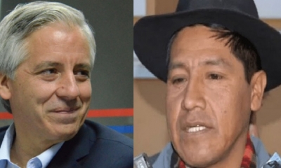 Álvaro García Linera y Marcelino Flores/Foto. Kandire