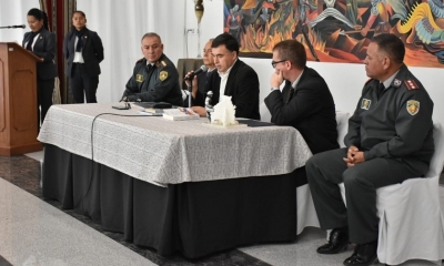 Juan Ramón Quintana y miembros de la USP/Foto. RRSS