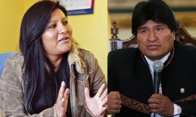 Soledad Chapetón y Evo Morales/Foto. RRSS