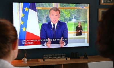 El presidente de Francia anunció el regreso a clases presenciales. | Fuente: AFP | Fotógrafo: DENIS CHARLET