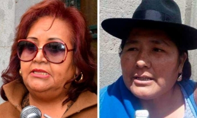 Betty Yañiquez y la ejecutiva nacional de “Bartolinas”, Segundina Flores
