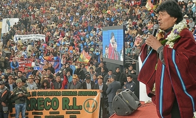 El presidente Evo Morales asistió a El Alto a la firma de diferentes contratos para diversas obras. Foto: ABI