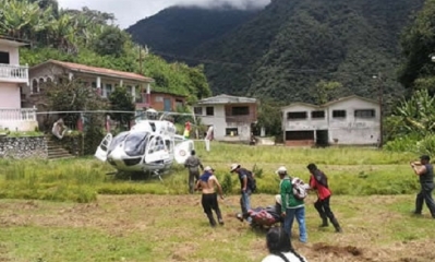 La evacuación se realizó en la aeronave FAB-007