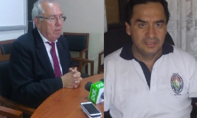 Manfredo Menacho, decano y Juan Carlos Herrera, docente /Foto. Kandire