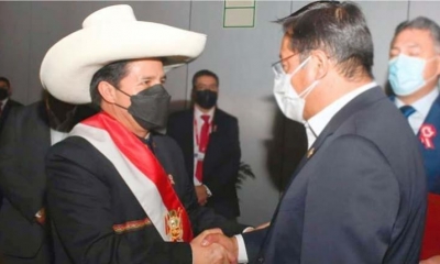 El presidente de Perú Pedro Castillo junto al presidente Luis Arce. | Luis Arce