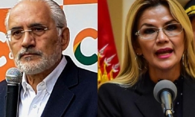 Carlos Mesa y  Jeanine Áñez