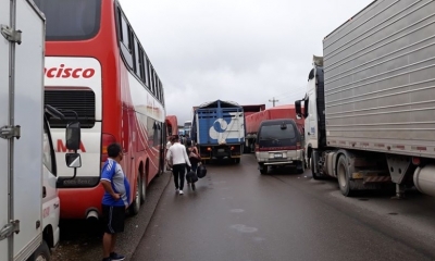 Suspendieron las salidas de buses en la terminal/Foto. RRSS